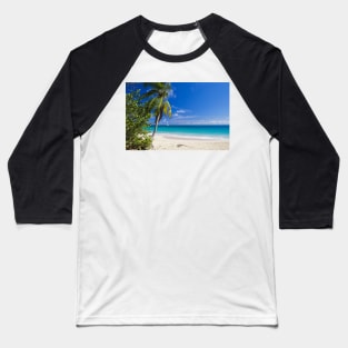 Caribbean Beach With Palm Baseball T-Shirt